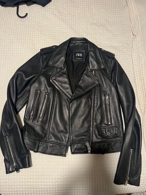 Zara sheep skin leather jacket